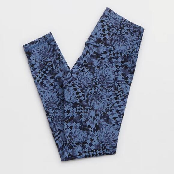 NEW Aerie Offline Real Me Xtra 7/8 Blue Floral High Waisted Legging - Picture 1 of 10